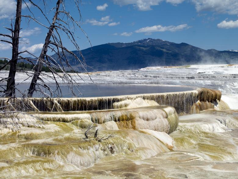 Free stock image of Mammoth Hot Springs created by Pixabay