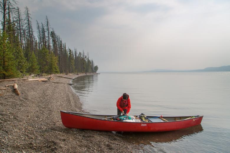 Free stock image of Canoeist on the Bank created by Pixabay