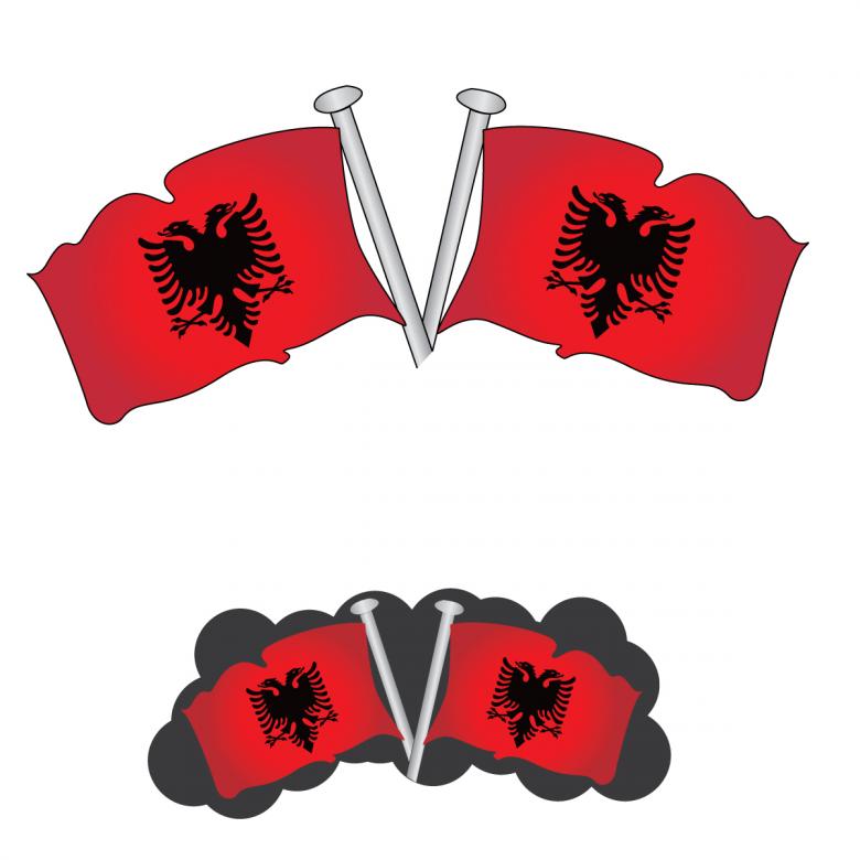Free stock image of Albania flag on pole created by ArEm