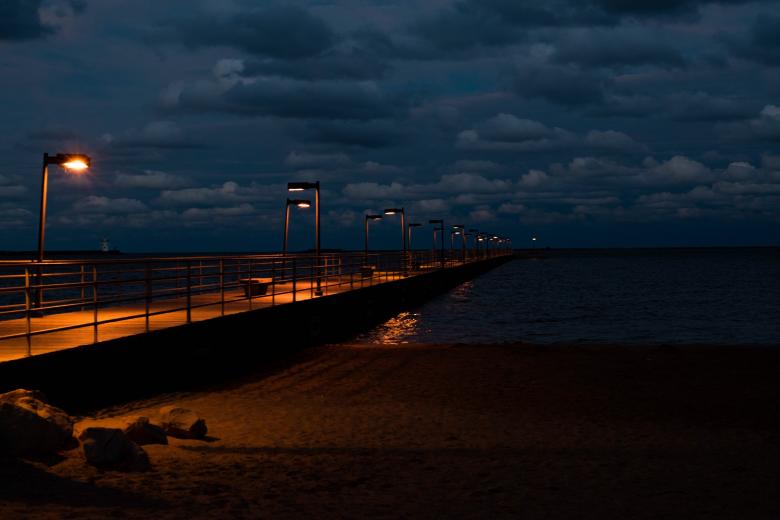 Free stock image of Pier at Dusk created by Pixabay