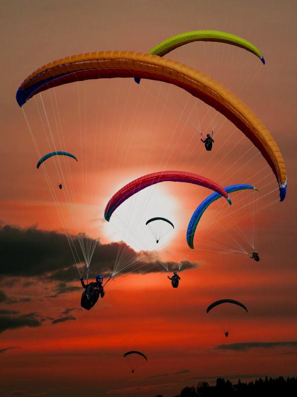 Free stock image of Group of Paragliders created by Pixabay