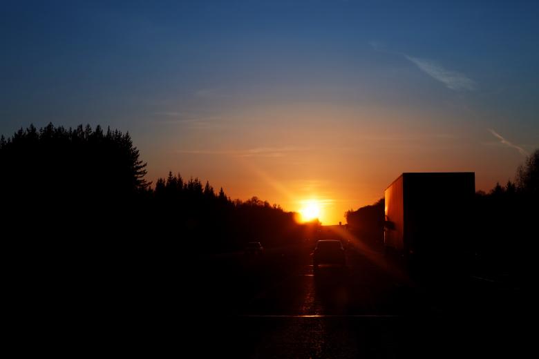 Free stock image of sunset road created by 2happy