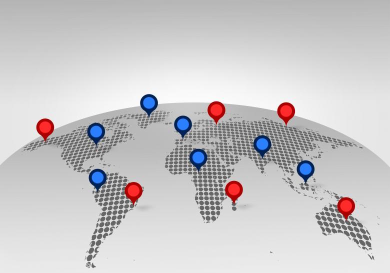 Free stock image of World Map with Place Markers - Globalization Concept created by Jack Moreh
