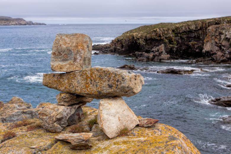 Free stock image of Inukshuk near the ocean created by Geoffrey Whiteway