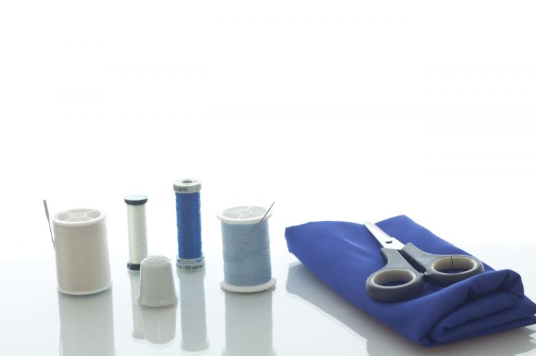 Free stock image of Thimble with different threads and material created by Geoffrey Whiteway