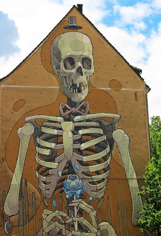 Free stock image of Painted Skeleton Wall created by Pixabay