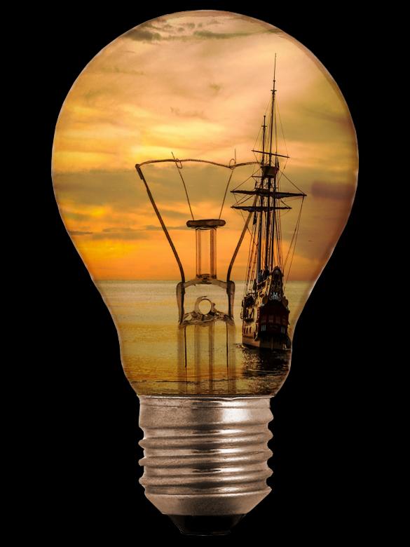 Free stock image of Light Bulb with Ship Inside created by Pixabay
