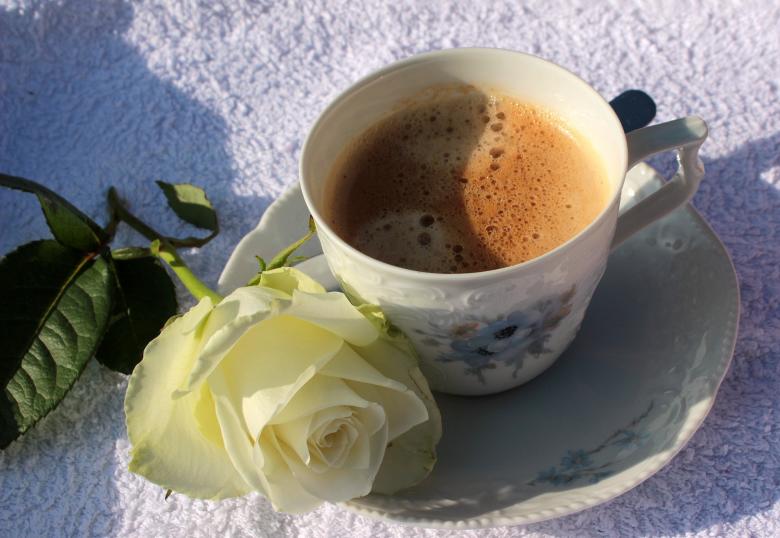 Free stock image of Coffee and Flower created by Pixabay
