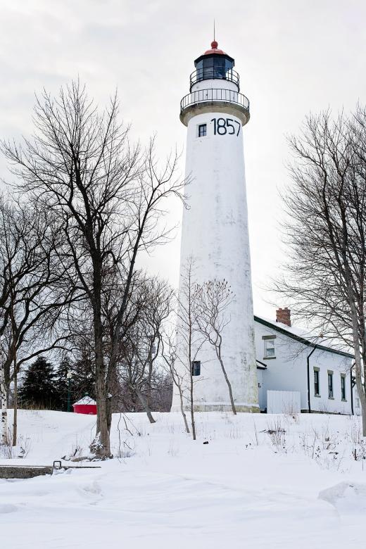 Free stock image of Lighthouse in Winter created by Pixabay