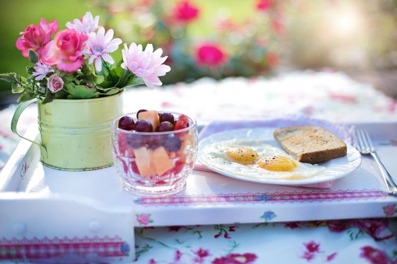 Free stock image of Breakfast and Flowers created by Pixabay