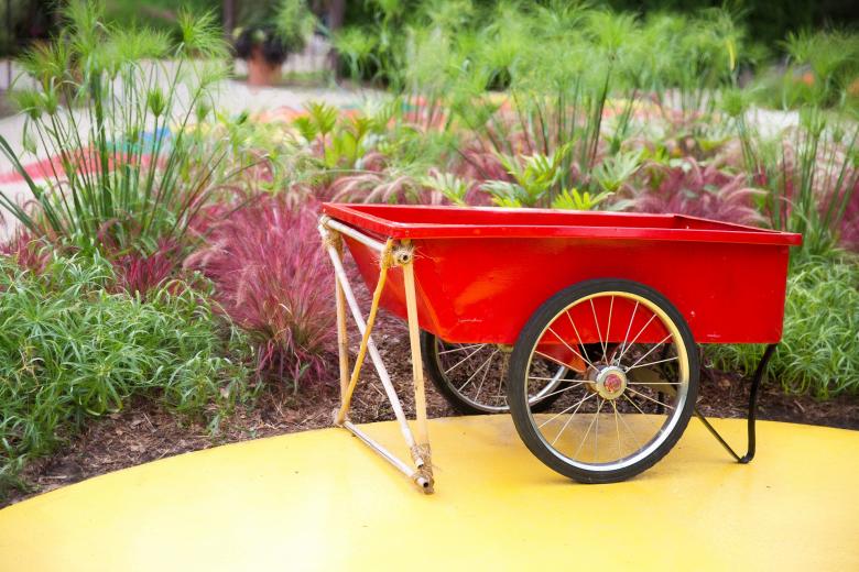 Free stock image of Red Wheel Barrow created by Pixabay