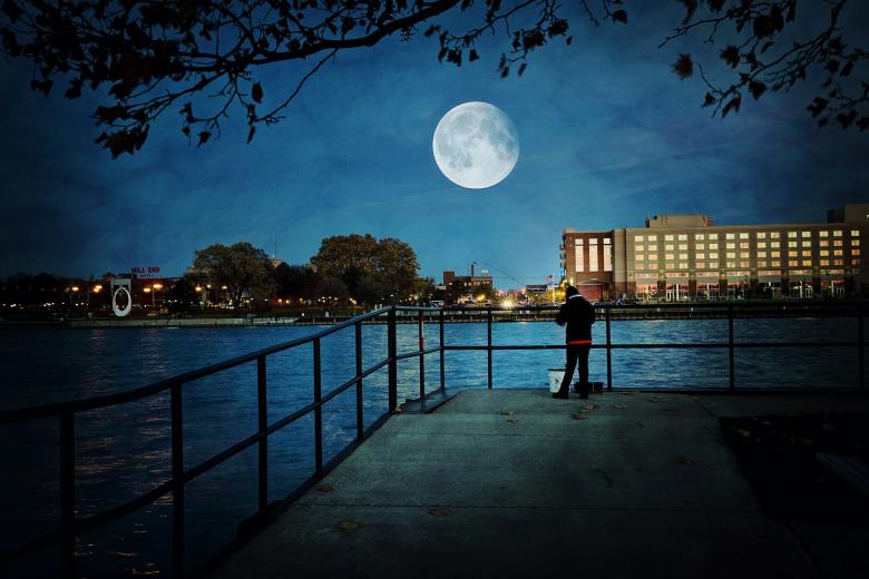Free stock image of Super Moon created by Pixabay