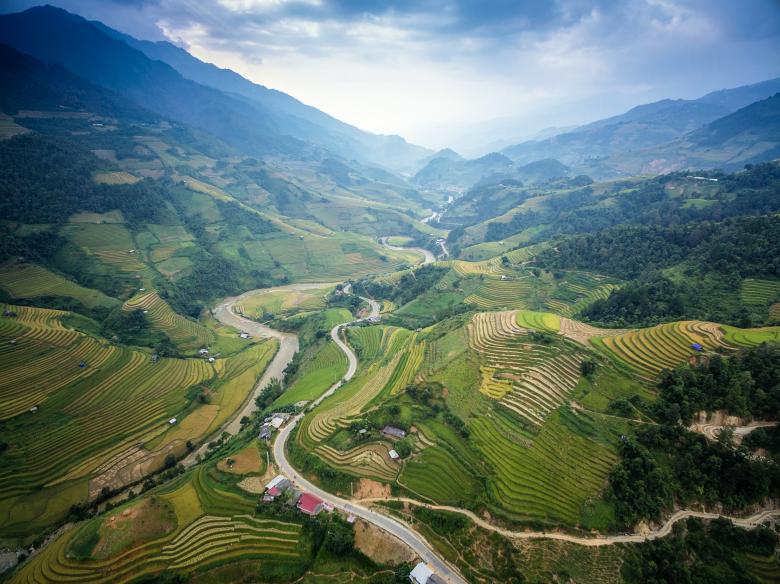 Free stock image of Mountainous Rice Plantation created by Pixabay