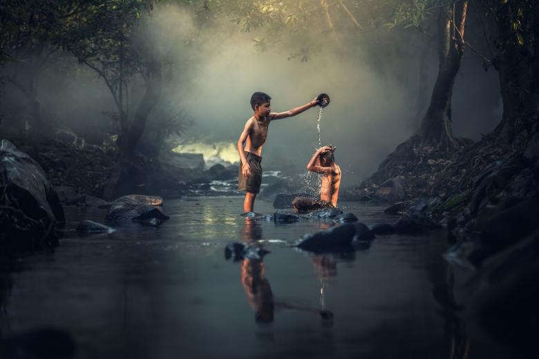 Free stock image of Kids Taking Bath created by Pixabay