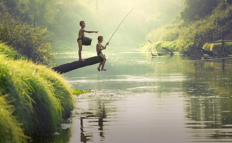 Free stock image of Kids Fishing created by Pixabay