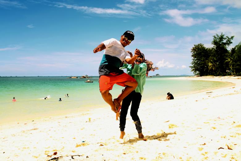 Free stock image of Man Jumping - Beach Fun created by Satrio aribowo