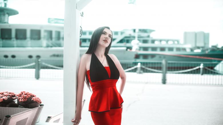 Free stock image of Girl in Red created by Pixabay