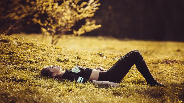 Free stock image of Girl Lying on the Grass created by Pixabay