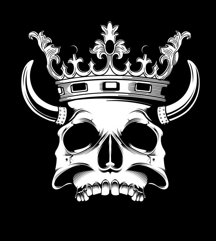 Free stock image of Skull with Horns and Crown created by Pixabay