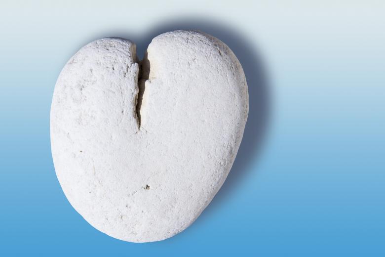 Free stock image of Heart Stone on Blue created by Pixabay