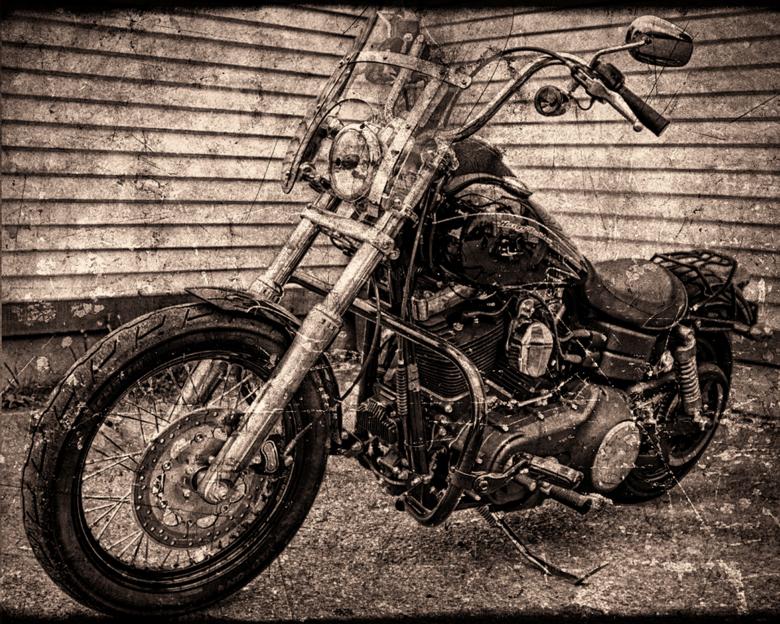 Free stock image of Motor cycle with old textured look created by Geoffrey Whiteway