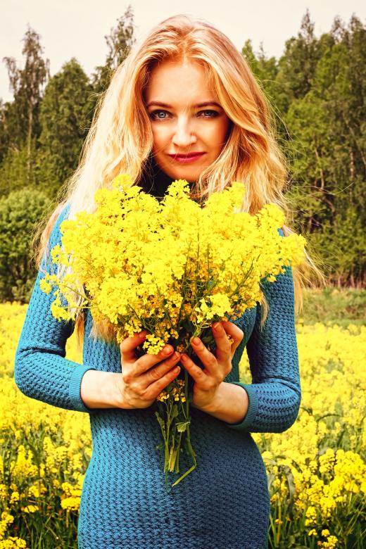 Free stock image of Lady in the Dandelion Field created by Pixabay