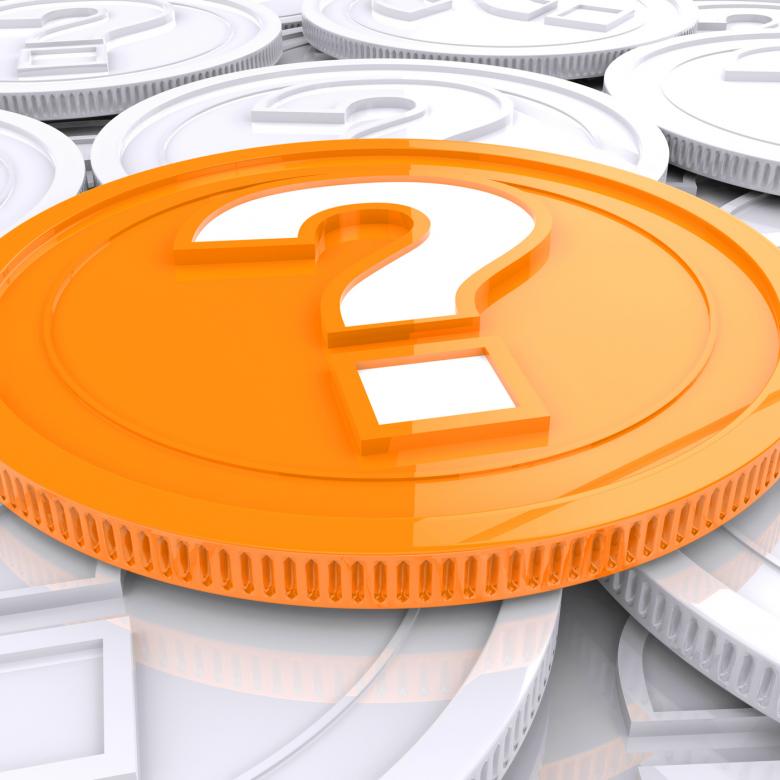 Free stock image of Question Mark Coin Shows Speculation About Finances created by Stuart Miles