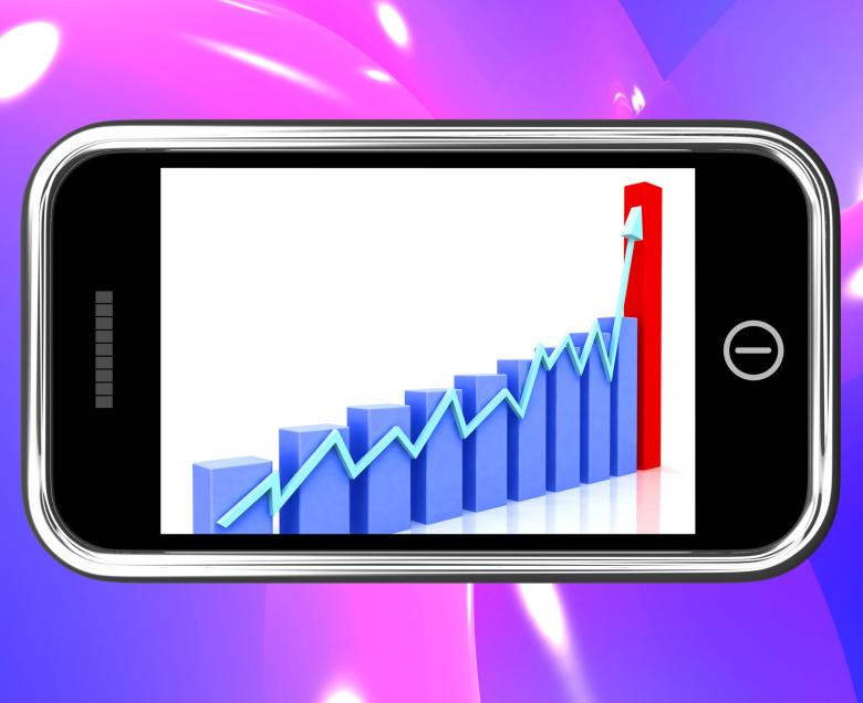 Free stock image of Arrow Rising On Smartphone Shows Progress Chart created by Stuart Miles