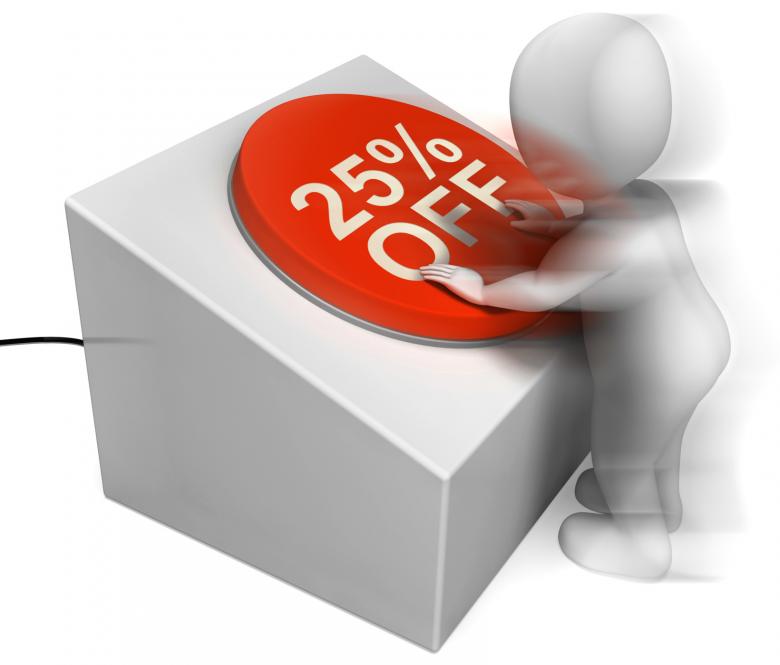 Free stock image of Twenty Five Percent Off Pressed Means 25 Discount created by Stuart Miles