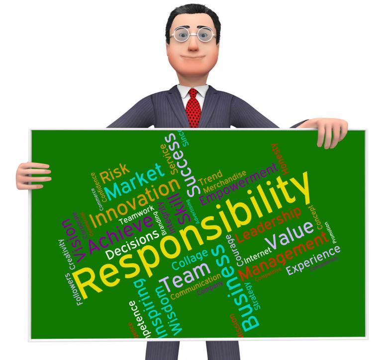 Free stock image of Responsibility Words Shows Management Obliged And Responsible created by Stuart Miles