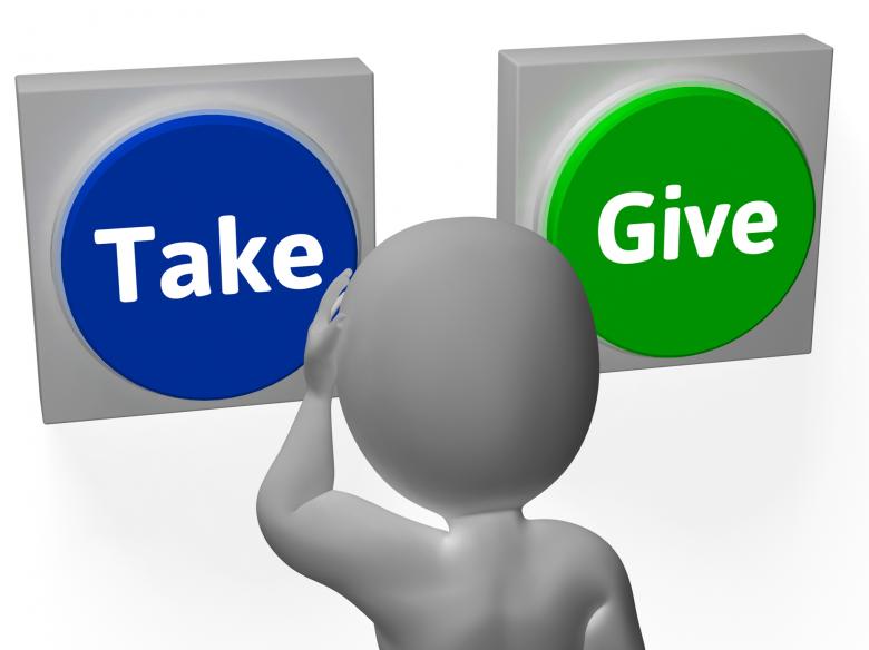 Free stock image of Take Give Buttons Show Compromise Or Negotiation created by Stuart Miles