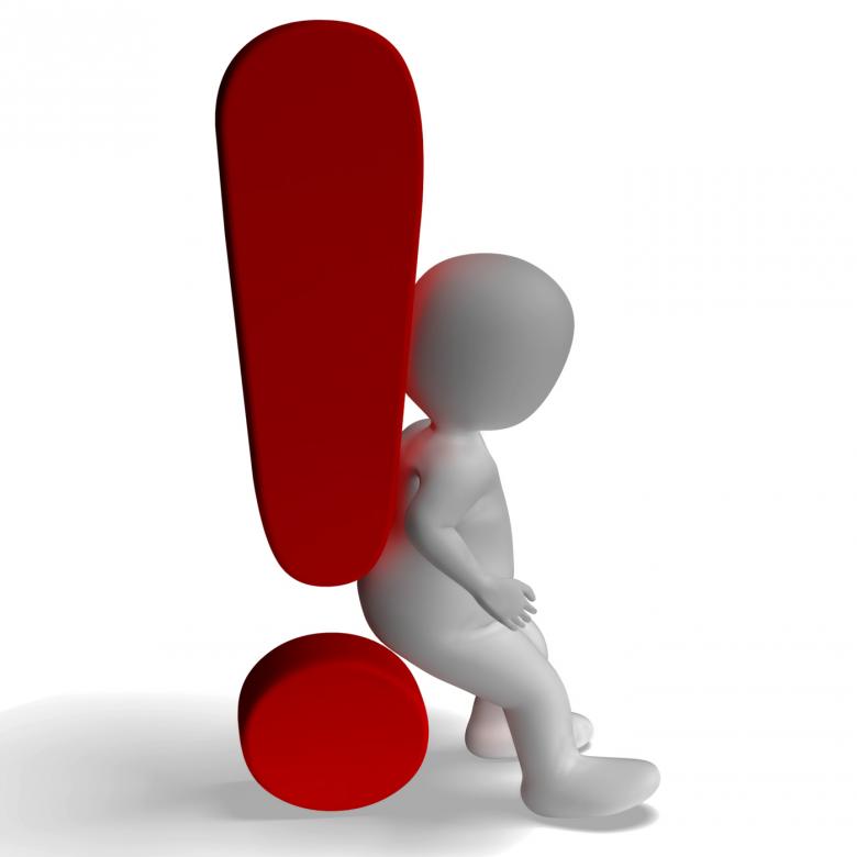Free stock image of Exclamation Mark Shows Attention Risk And Danger created by Stuart Miles