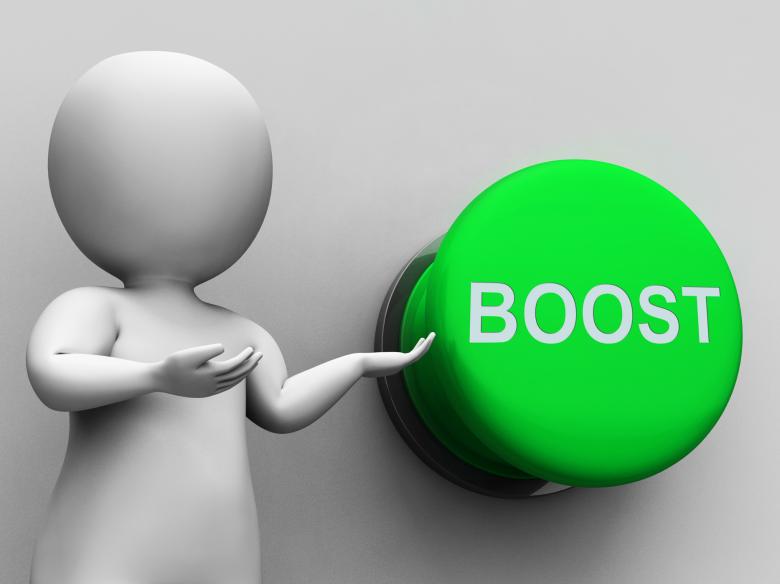 Free stock image of Boost Button Shows Imrovement Upgrade And Better created by Stuart Miles