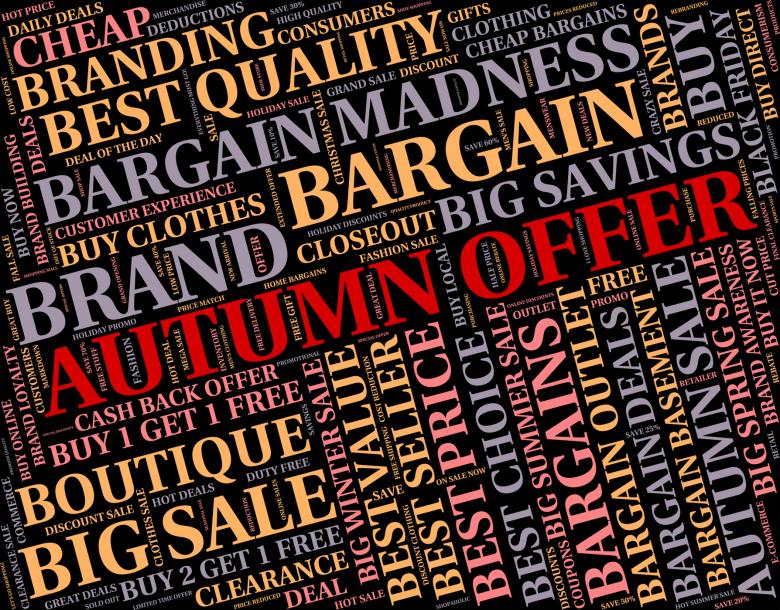 Free stock image of Autumn Offer Means Offers Text And Save created by Stuart Miles
