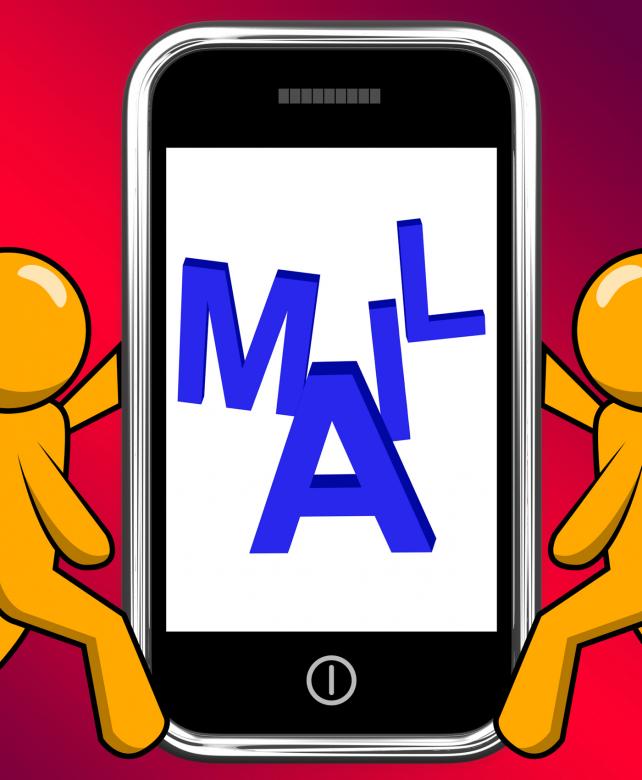 Free stock image of Mail On Phone Displays Communicate Send Message Electronically created by Stuart Miles