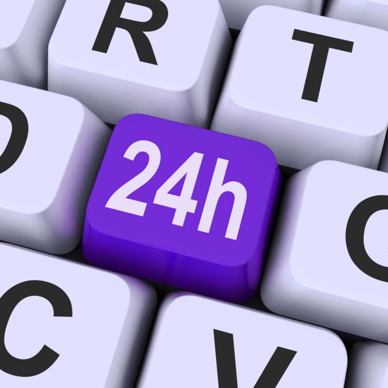 Free stock image of Twenty Four Hours Key Shows Website Open All Day created by Stuart Miles