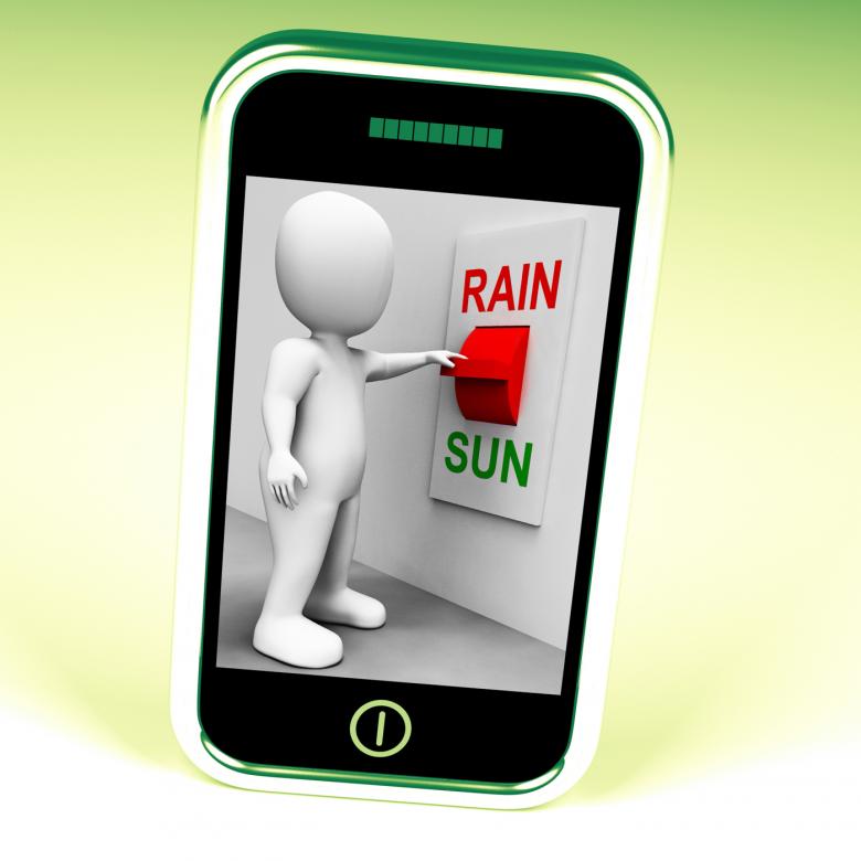 Free stock image of Sun Rain Switch Shows Weather Forecast Sunny or Raining created by Stuart Miles
