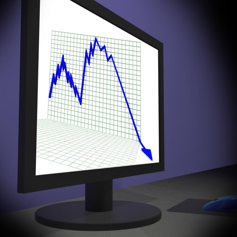 Free stock image of Arrow Falling On Monitors Showing Bad Statistics created by Stuart Miles