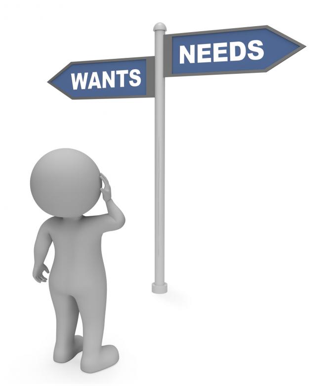 Free stock image of Wants Needs Sign Shows Cravings And Desires 3d Rendering created by Stuart Miles