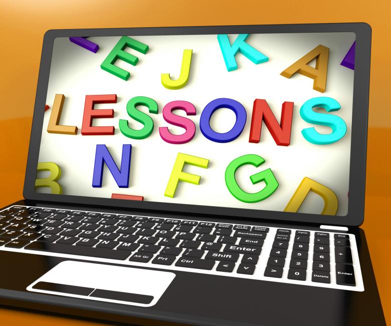 Free stock image of Lessons Message On Computer Screen Showing Online Education created by Stuart Miles