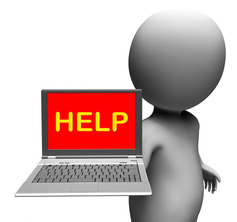 Free stock image of Help On Laptop Shows Helping Customer Service Help Desk Or Support created by Stuart Miles