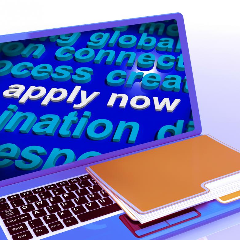 Free stock image of Apply Now Word Cloud Laptop Shows Work Job Applications created by Stuart Miles