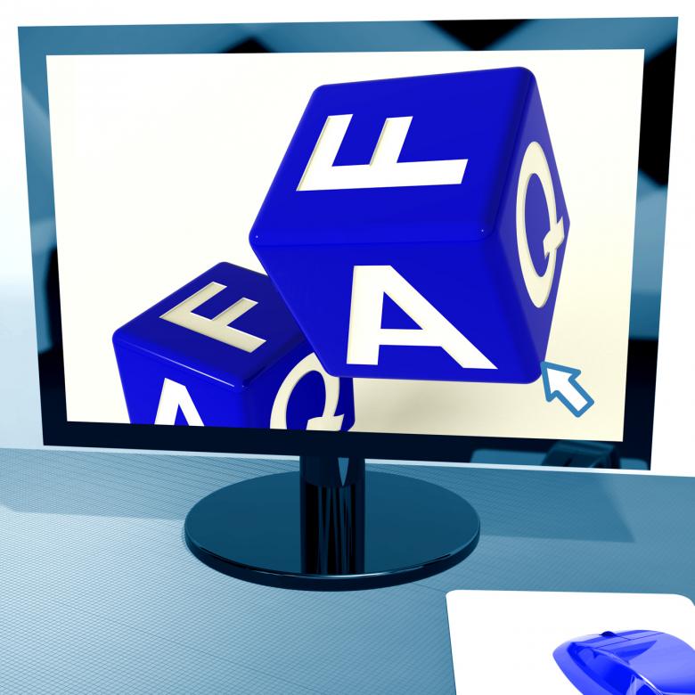Free stock image of Faq Dice On Computer Screen Showing Online Assistance created by Stuart Miles