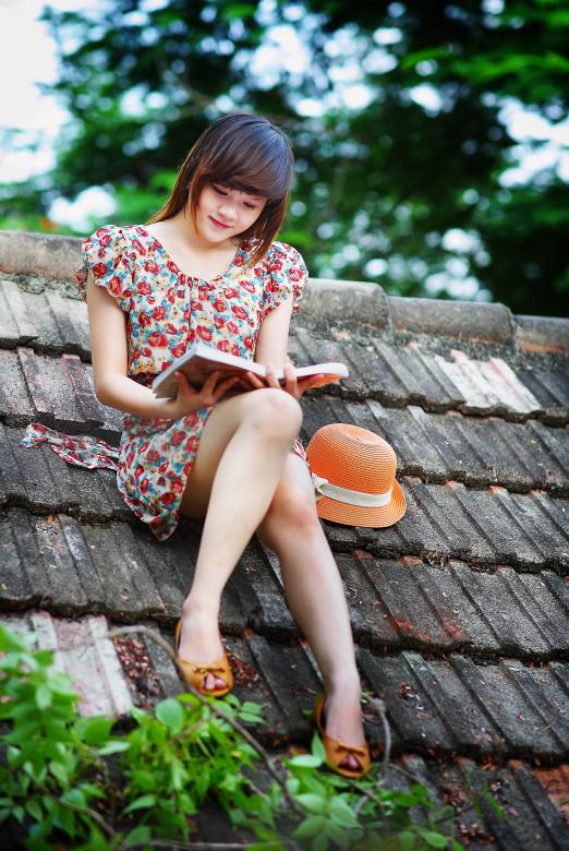 Free stock image of Girl on the Roof created by Pixabay