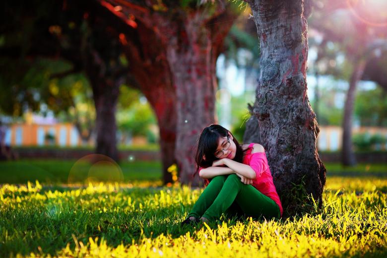 Free stock image of Girl on the Grass created by Pixabay