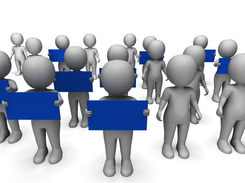 Free stock image of Characters Holding Signs Showing Talking Or Discussion created by Stuart Miles