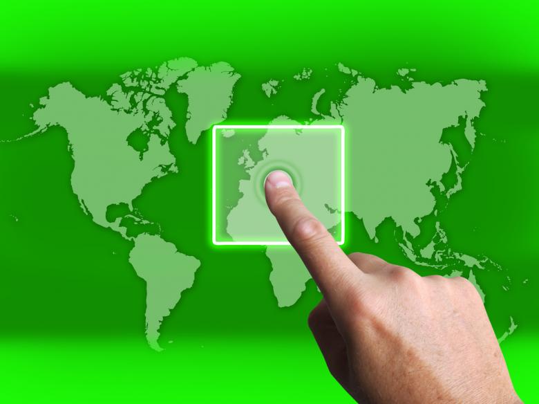 Free stock image of Hand Touch Touchscreen On World Map Shows Internet WWW created by Stuart Miles