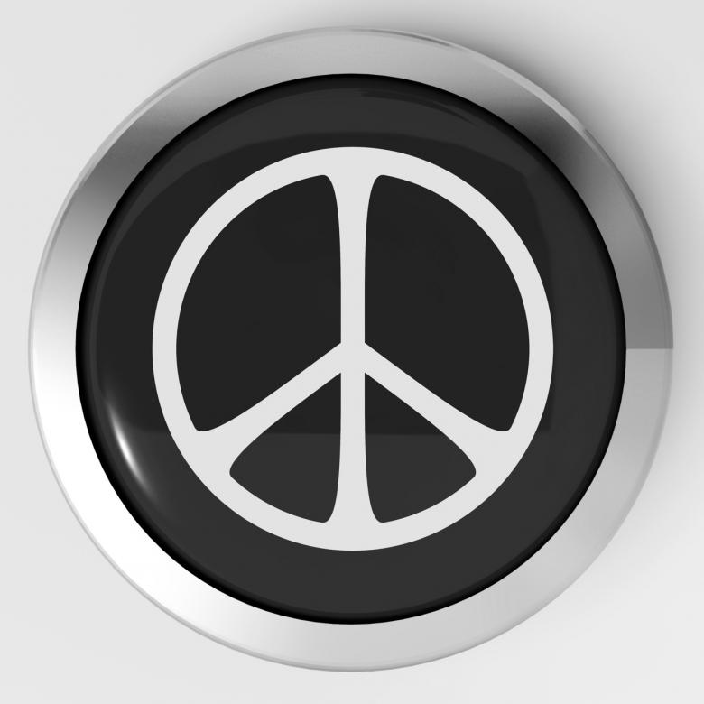 Free stock image of Peace Sign Button Shows Love Not War created by Stuart Miles