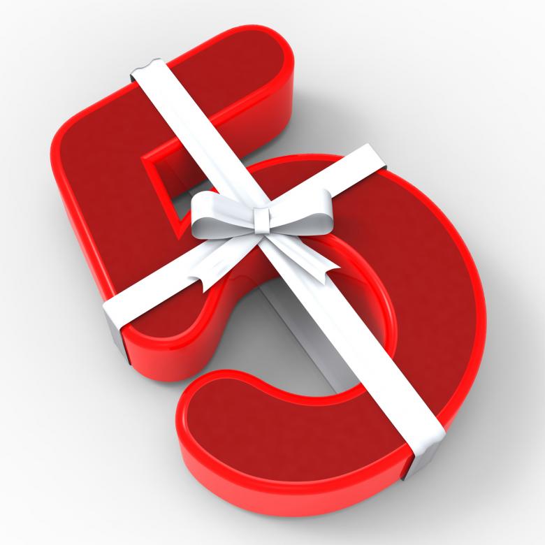 Free stock image of Number Five With Ribbon Means Creativity And Graphic Design created by Stuart Miles