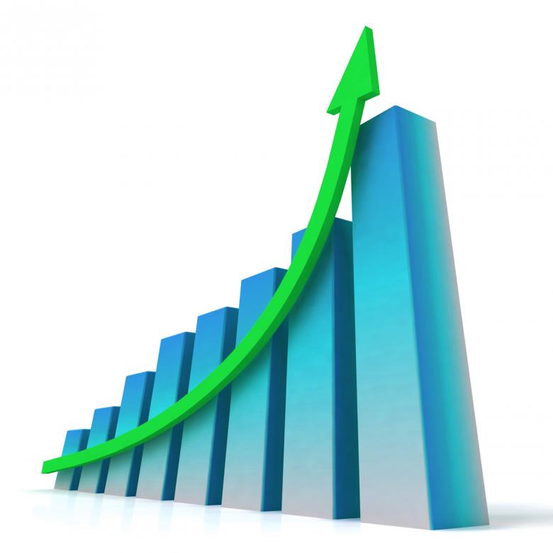 Free stock image of Blue Bar Chart Shows Increased Profit created by Stuart Miles